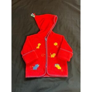 Vintage Gum Balls Red Animals Zip Up Gumballs Hooded Jacket 0 - 3 Months